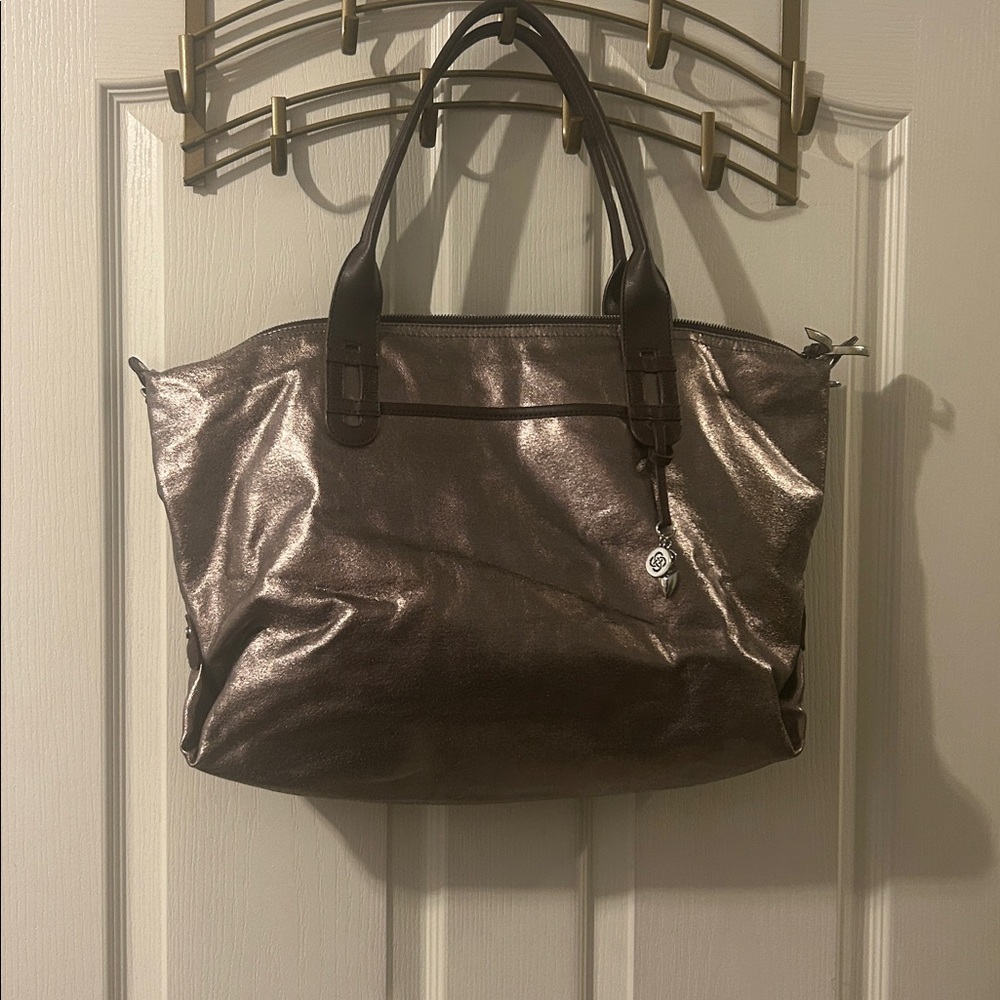 Stella & Dot Metallic Brown Tote Bag